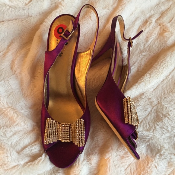 Kate Spade ♠️ Purple Satin Bowed Heels *NEW - Picture 5 of 6